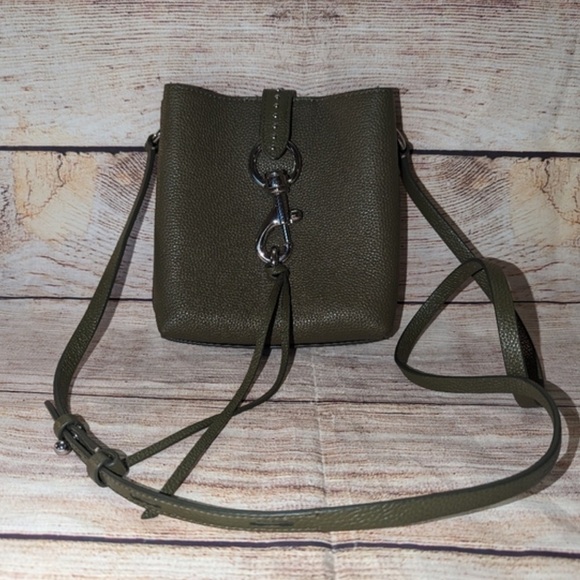 Rebecca Minkoff Megan mini leather bag in olive green - Picture 1 of 6